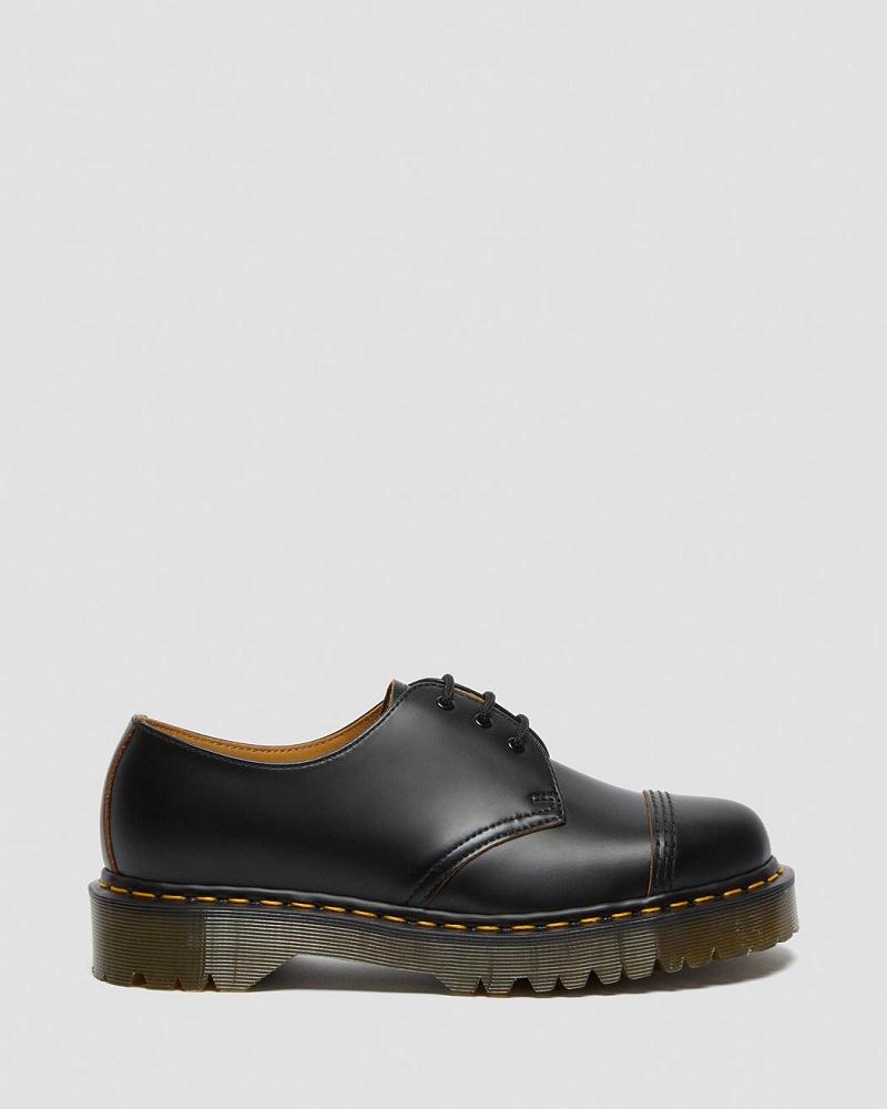 Black Women's Dr Martens 1461 Bex Made in England Toe Cap Oxfords Shoes | CA 339SGL